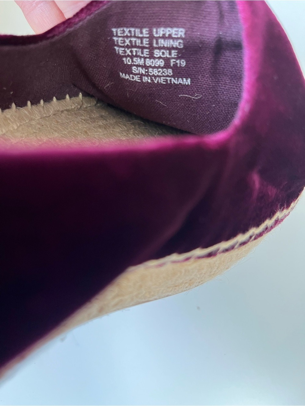 TORY BURCH VELVET PLATFORM ESPADRILLE SIZE 10.5 - Picture 5 of 8